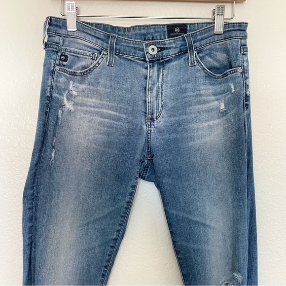 AG Adriano Goldschmied Legging Ankle Skinny Jeans Blue Destructed Distressed 28 - Picture 6 of 16
